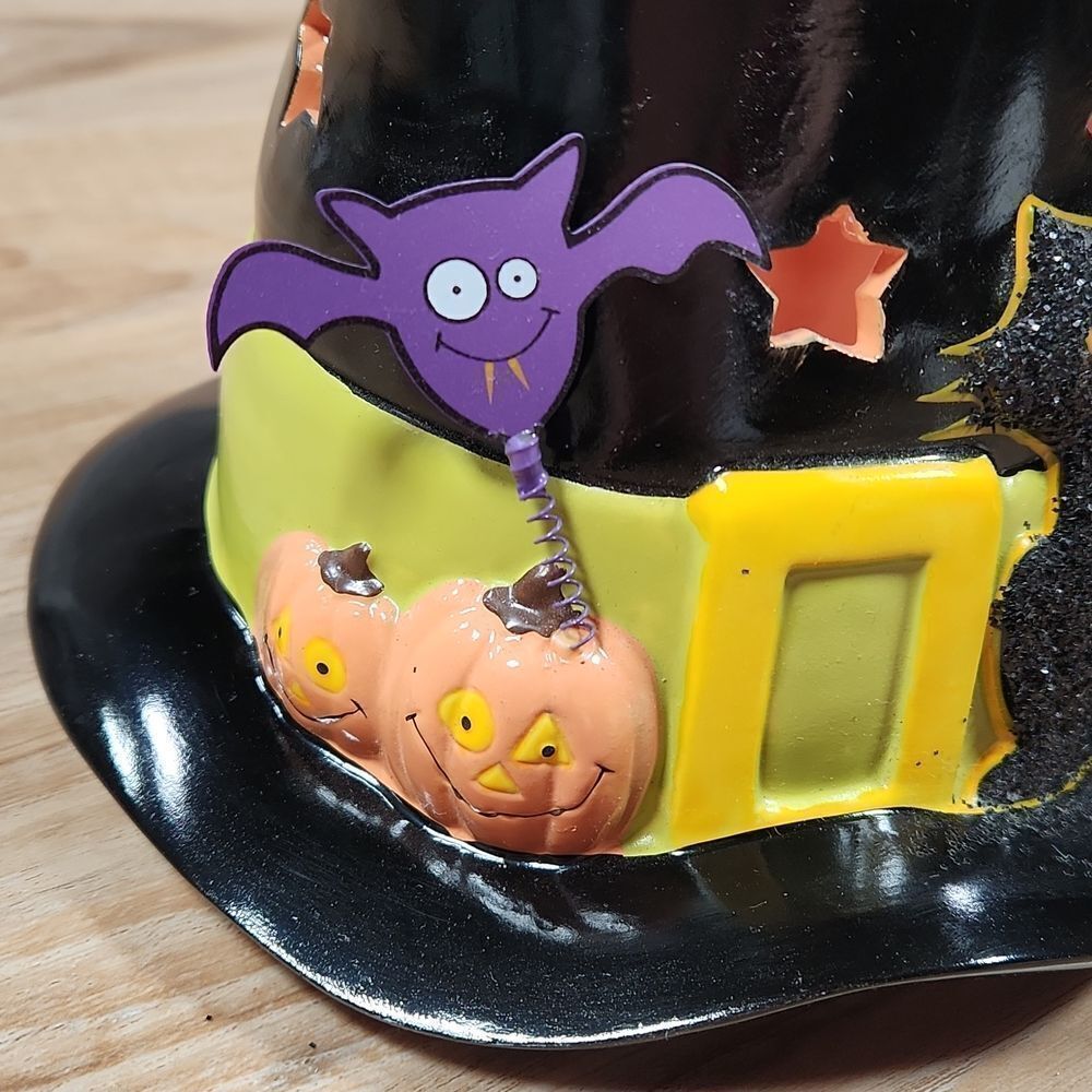 💜Partylite Black Whimsical Witch Hat Tealight Candle Holder - Picture 5 of 10
